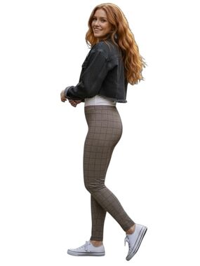 LOFT Heritage Plaid Leggings -Slim ponte leggings-Size Large- EUC $78 Retail